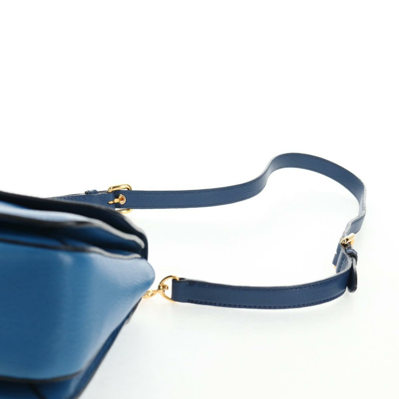 【日本直送】Miu Miu 手提包 皮革 2way 藍色 金色 正品 135331V-15