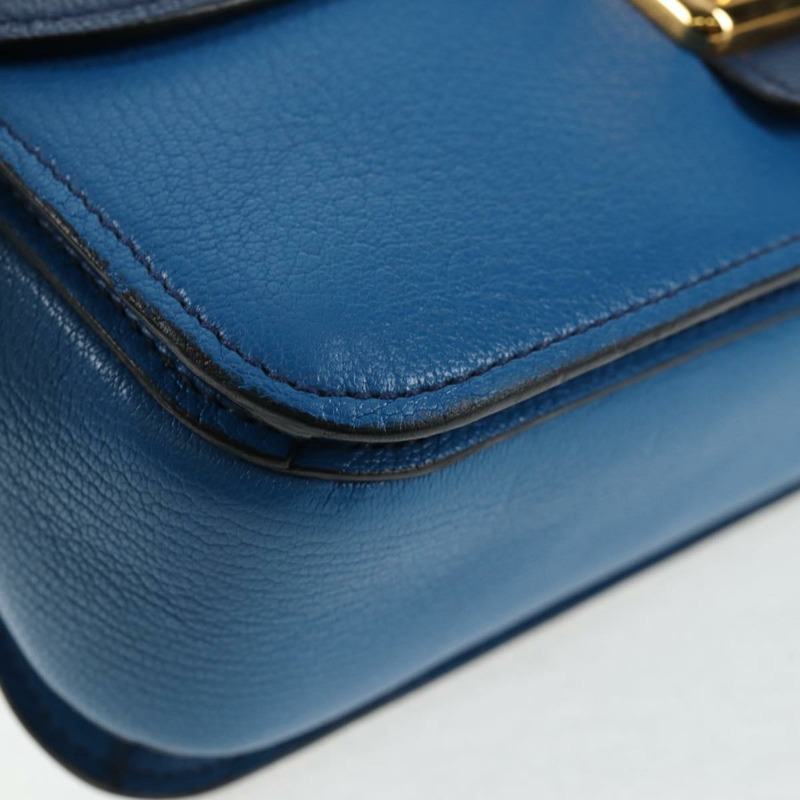 【日本直送】Miu Miu 手提包 皮革 2way 藍色 金色 正品 135331V-16