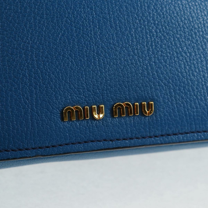 【日本直送】Miu Miu 手提包 皮革 2way 藍色 金色 正品 135331V-20