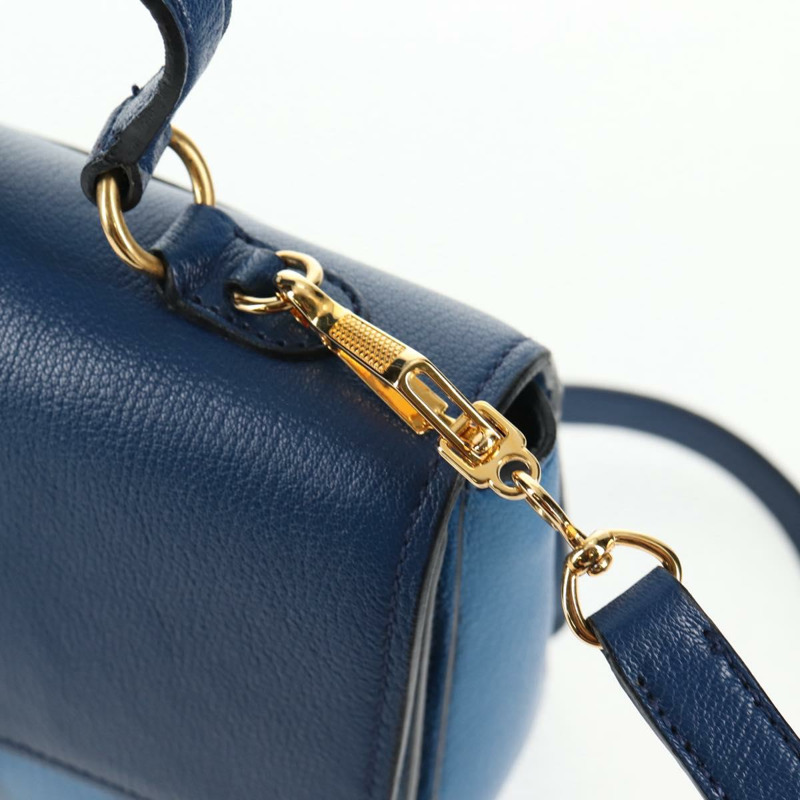 【日本直送】Miu Miu 手提包 皮革 2way 藍色 金色 正品 135331V-21