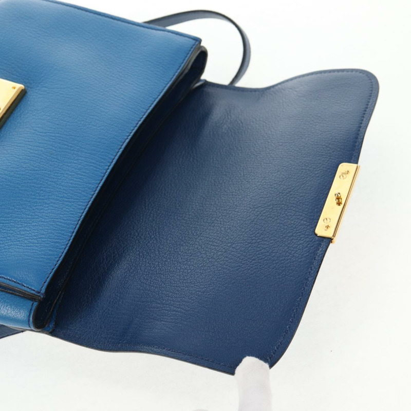 【日本直送】Miu Miu 手提包 皮革 2way 藍色 金色 正品 135331V-23