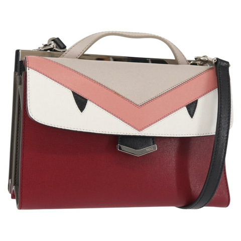 FENDI Demi Jour Bag Bugs Monster 手提包 皮革 2 款可選 紅色 銀色 正品 BA5782