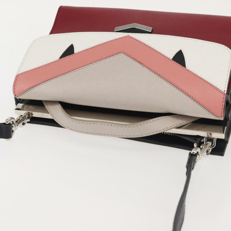 【日本直送】FENDI Demi Jour Bag Bugs Monster 手提包 皮革 2 款可選 紅色 銀色 正品 BA5782-5