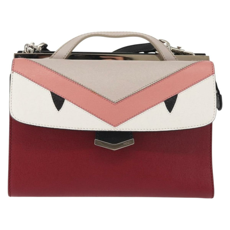 【日本直送】FENDI Demi Jour Bag Bugs Monster 手提包 皮革 2 款可選 紅色 銀色 正品 BA5782-12