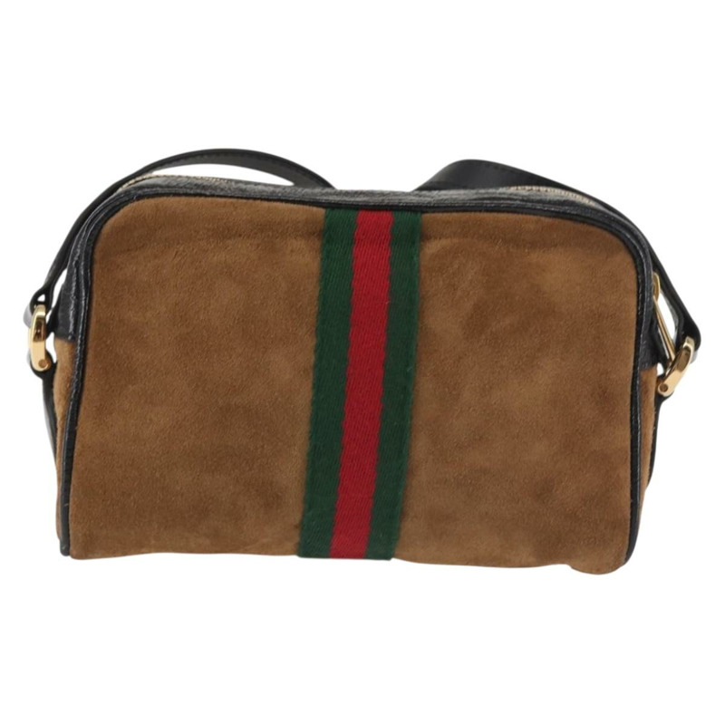 【日本直送】GUCCI Ofidia Web Sherry Line 單肩包 絨面革 棕金色 573321 正品 BA5826-1