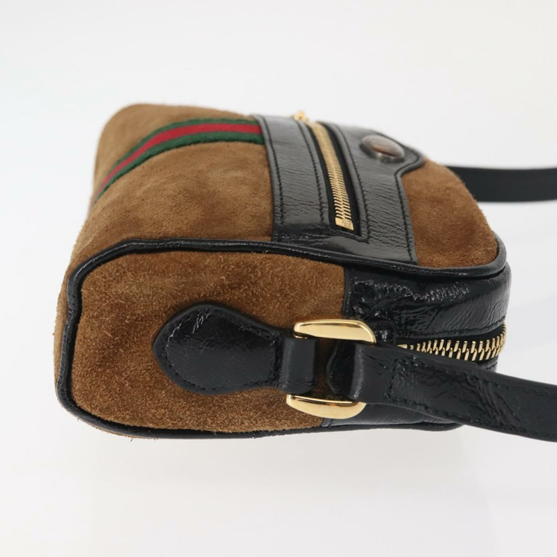 【日本直送】GUCCI Ofidia Web Sherry Line 單肩包 絨面革 棕金色 573321 正品 BA5826-2