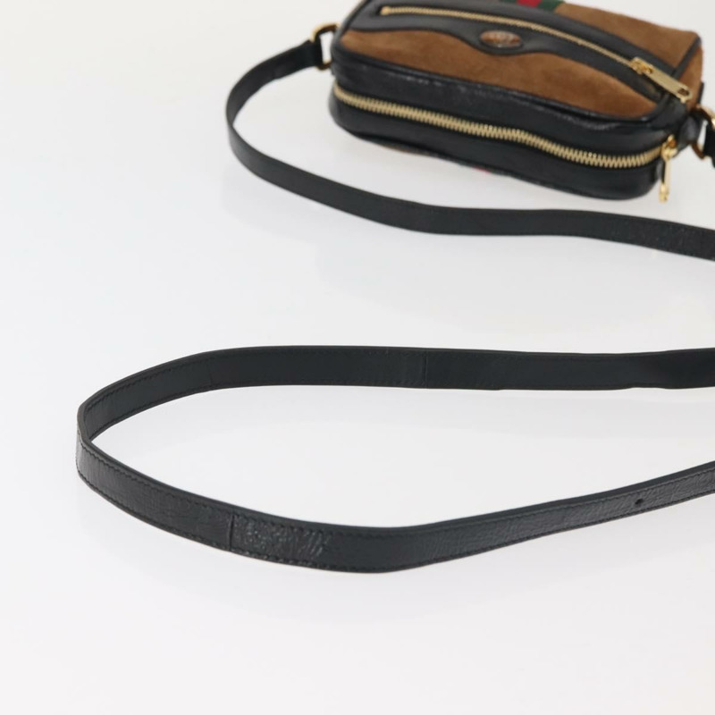 【日本直送】GUCCI Ofidia Web Sherry Line 單肩包 絨面革 棕金色 573321 正品 BA5826-6