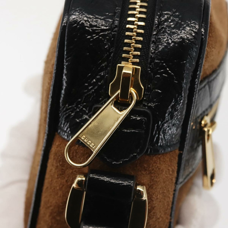 【日本直送】GUCCI Ofidia Web Sherry Line 單肩包 絨面革 棕金色 573321 正品 BA5826-9