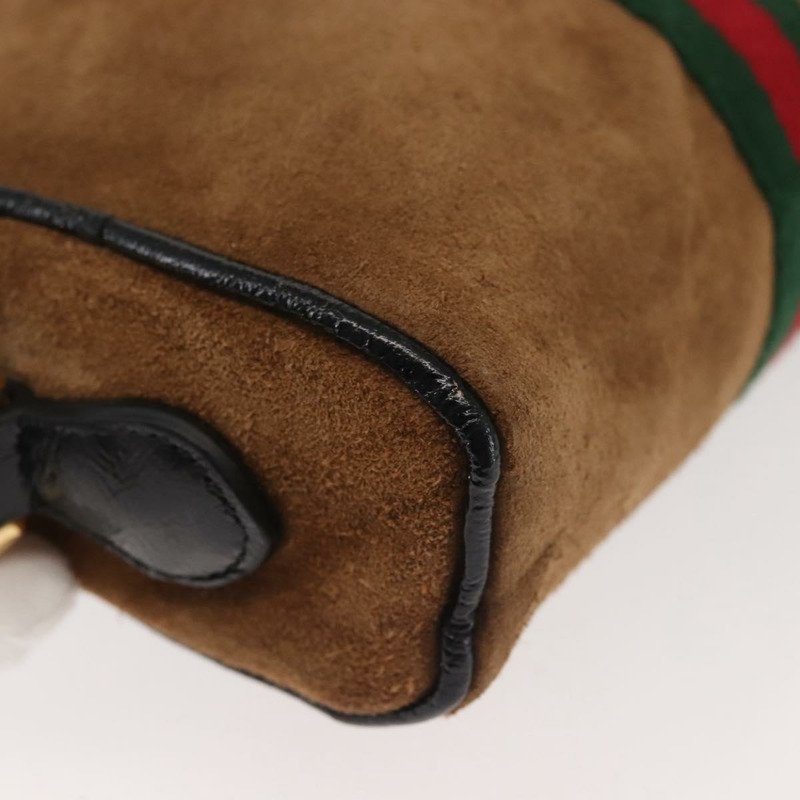 【日本直送】GUCCI Ofidia Web Sherry Line 單肩包 絨面革 棕金色 573321 正品 BA5826-14