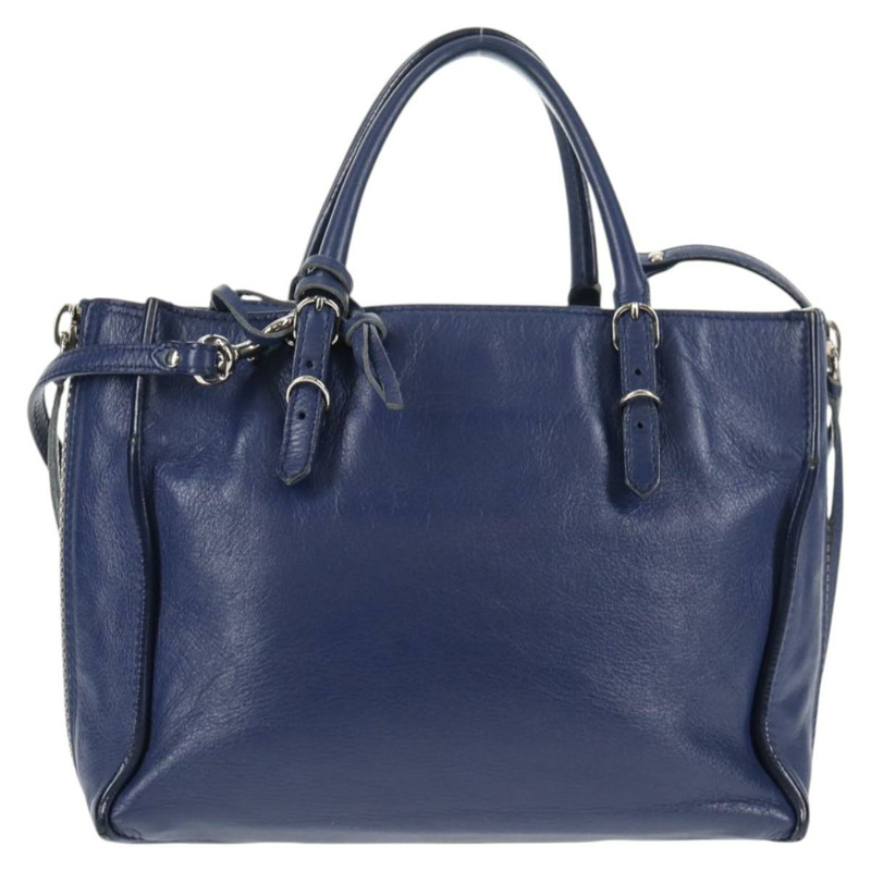 【日本直送】BALENCIAGA Paper 迷你手提包 皮革 2 向 藍色 銀色 357333 正品 BA5681V-1