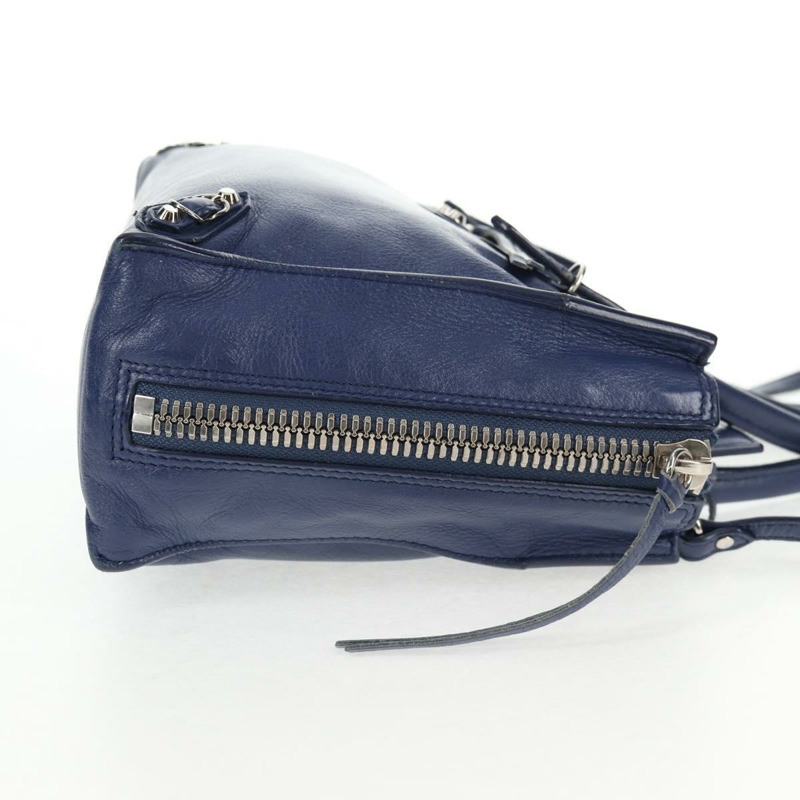 【日本直送】BALENCIAGA Paper 迷你手提包 皮革 2 向 藍色 銀色 357333 正品 BA5681V-3