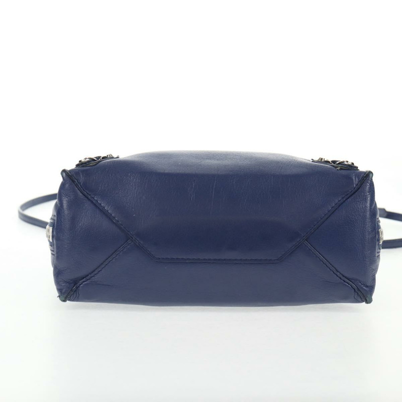 【日本直送】BALENCIAGA Paper 迷你手提包 皮革 2 向 藍色 銀色 357333 正品 BA5681V-4