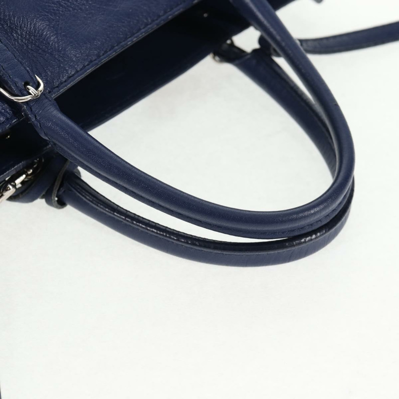 【日本直送】BALENCIAGA Paper 迷你手提包 皮革 2 向 藍色 銀色 357333 正品 BA5681V-6