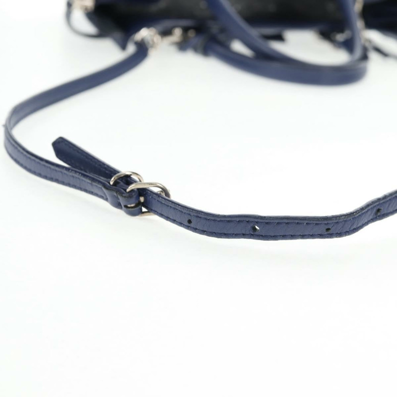 【日本直送】BALENCIAGA Paper 迷你手提包 皮革 2 向 藍色 銀色 357333 正品 BA5681V-9