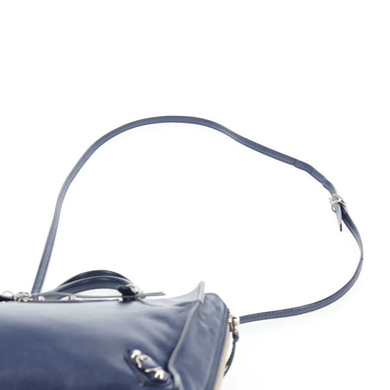 【日本直送】BALENCIAGA Paper 迷你手提包 皮革 2 向 藍色 銀色 357333 正品 BA5681V-14