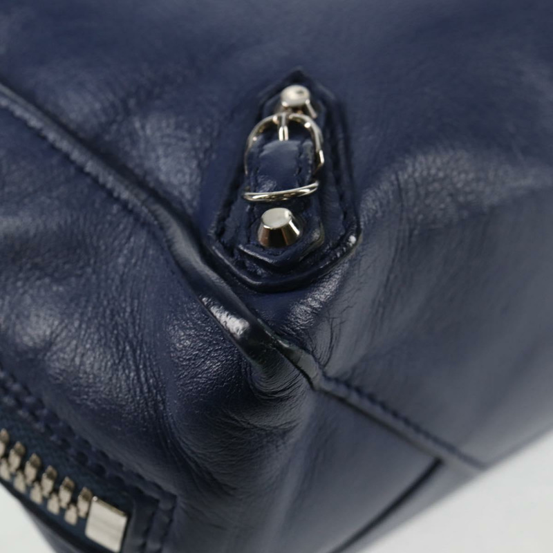 【日本直送】BALENCIAGA Paper 迷你手提包 皮革 2 向 藍色 銀色 357333 正品 BA5681V-15