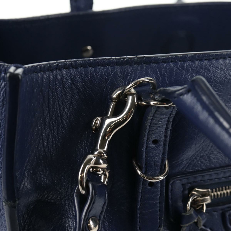 【日本直送】BALENCIAGA Paper 迷你手提包 皮革 2 向 藍色 銀色 357333 正品 BA5681V-21