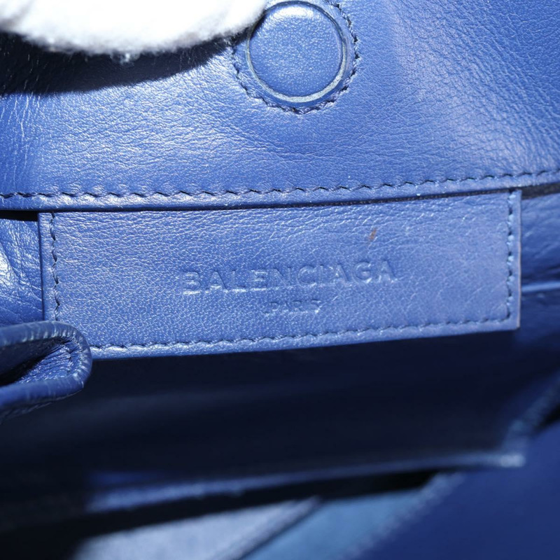 【日本直送】BALENCIAGA Paper 迷你手提包 皮革 2 向 藍色 銀色 357333 正品 BA5681V-22