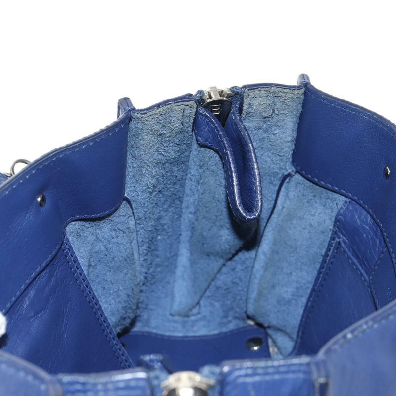 【日本直送】BALENCIAGA Paper 迷你手提包 皮革 2 向 藍色 銀色 357333 正品 BA5681V-23