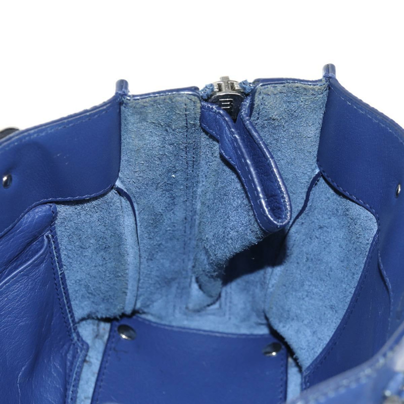 【日本直送】BALENCIAGA Paper 迷你手提包 皮革 2 向 藍色 銀色 357333 正品 BA5681V-24