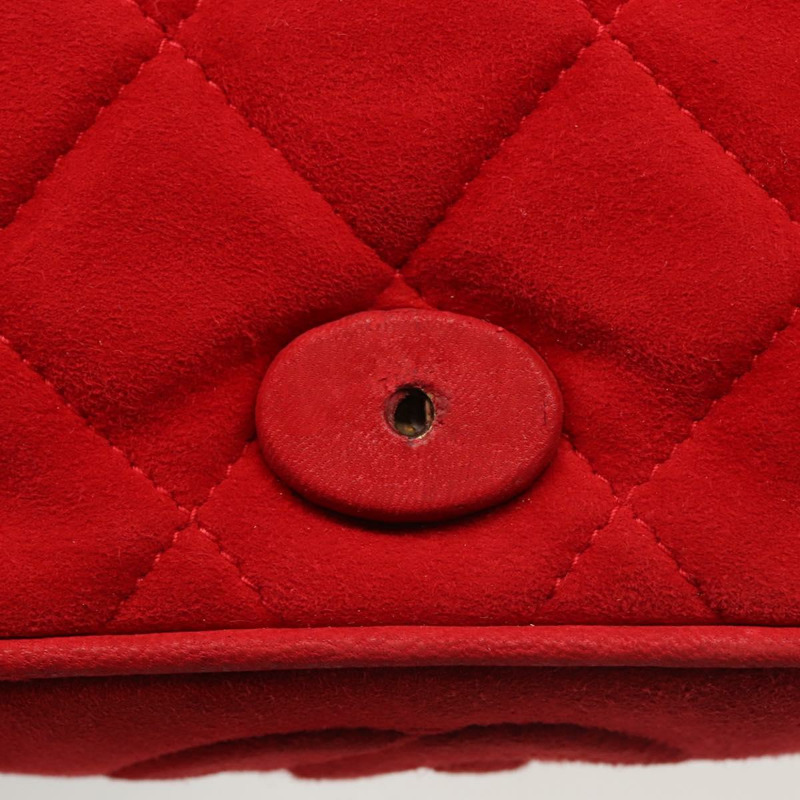 【日本直送】香奈兒 Matelasse 鏈條單肩包 絨面革 紅金 CC 正品 BA5777-8