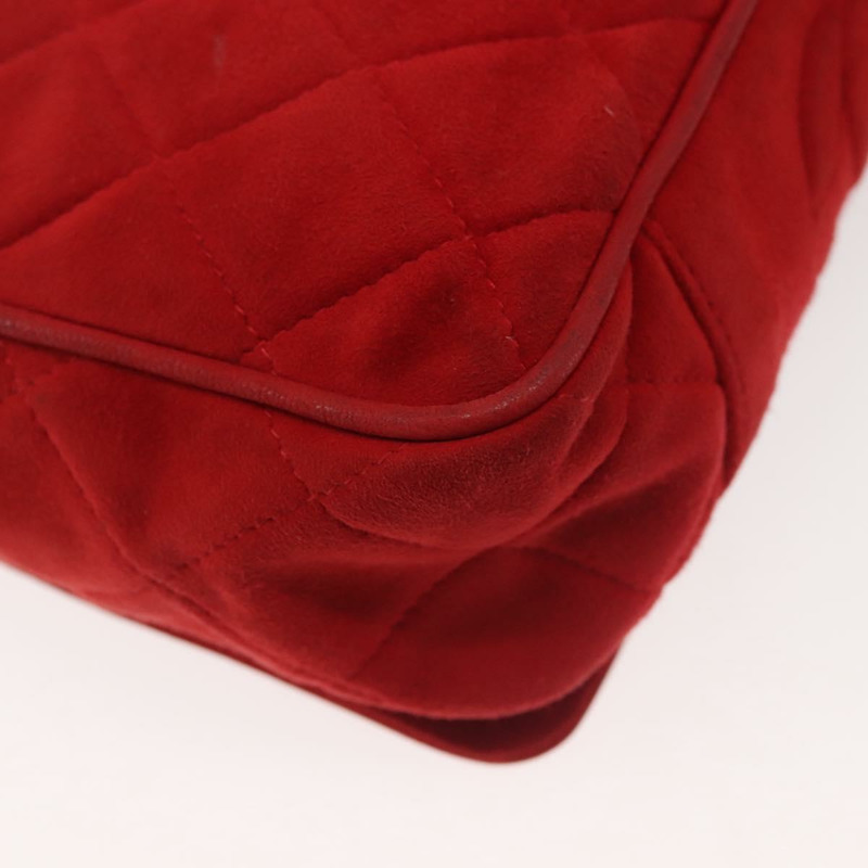 【日本直送】香奈兒 Matelasse 鏈條單肩包 絨面革 紅金 CC 正品 BA5777-15