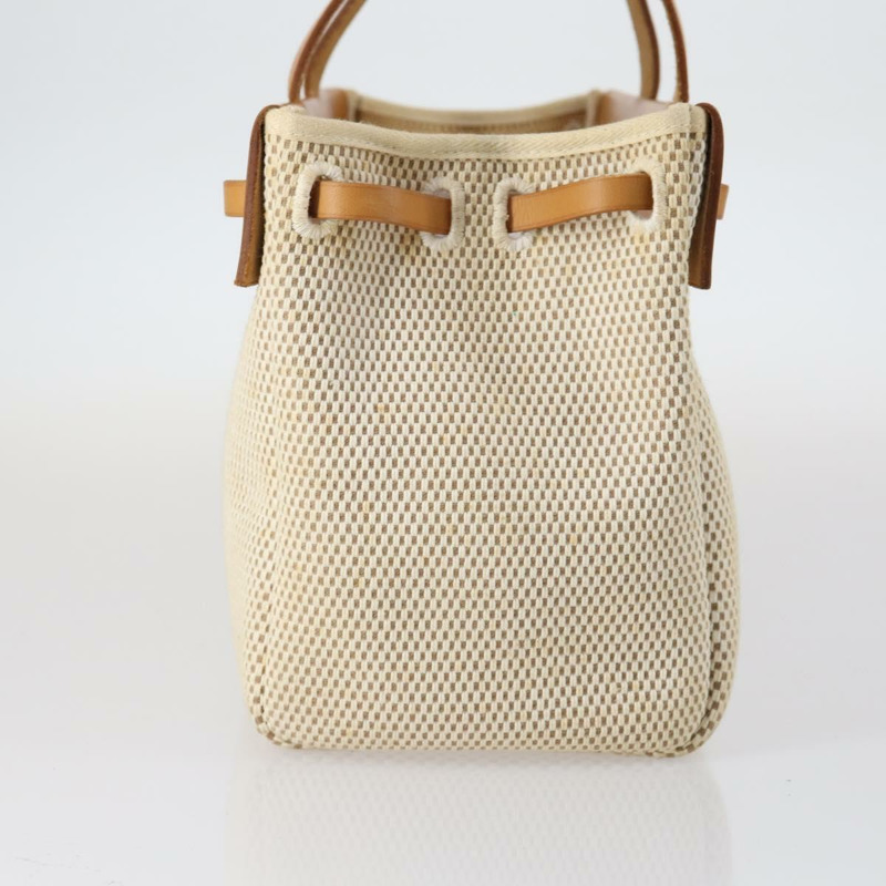 【日本直送】HERMES Her Bag Cabus GM 手提包帆布皮革米色正品 143299-2