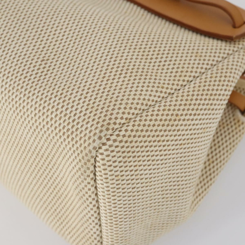 【日本直送】HERMES Her Bag Cabus GM 手提包帆布皮革米色正品 143299-8