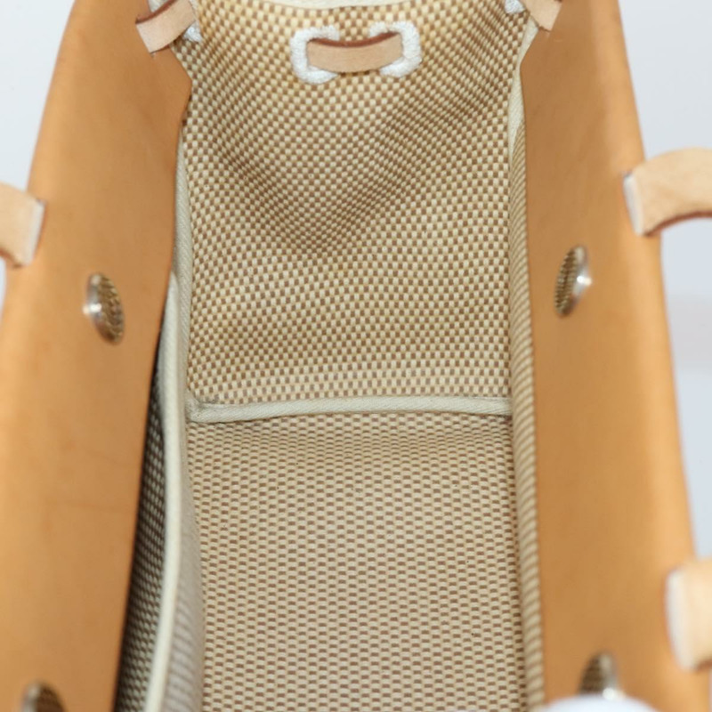 【日本直送】HERMES Her Bag Cabus GM 手提包帆布皮革米色正品 143299-18