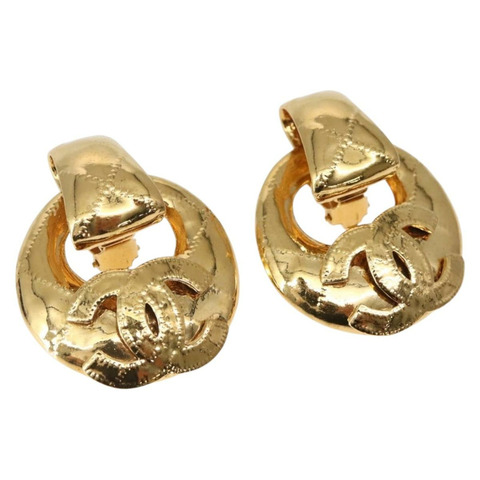 香奈兒耳環金屬金 CC 正品 BA5792V