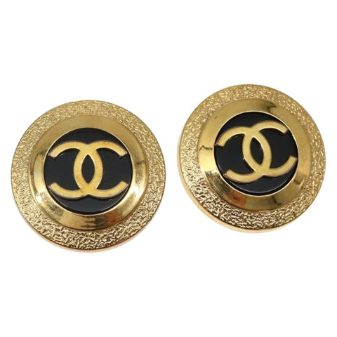 香奈兒耳環金屬金黑 CC 正品 BA5779V