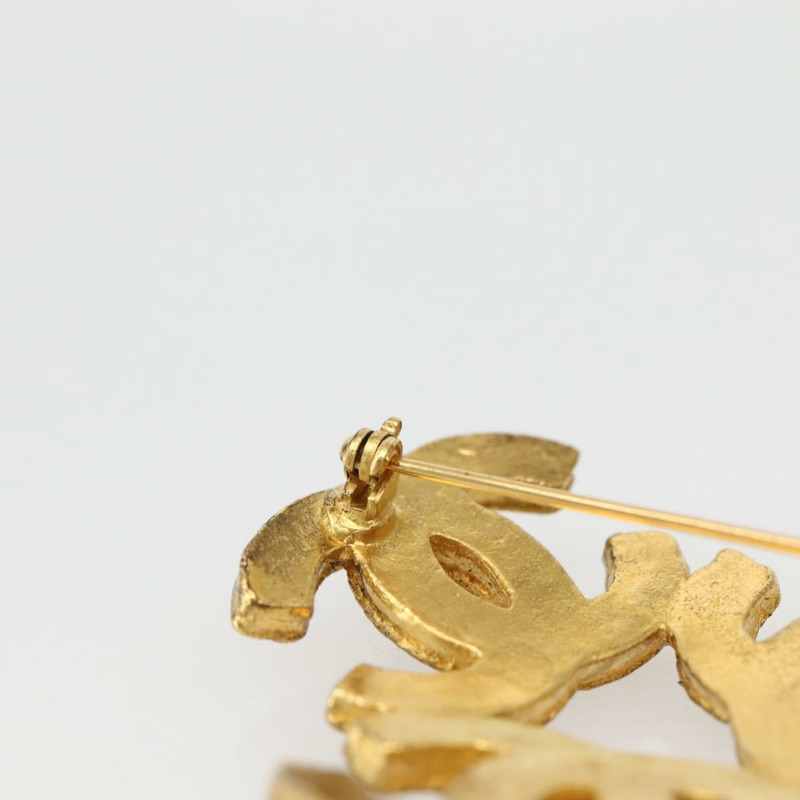 【日本直送】香奈兒三重可可胸針金屬金 CC 正品 BA5789V-5