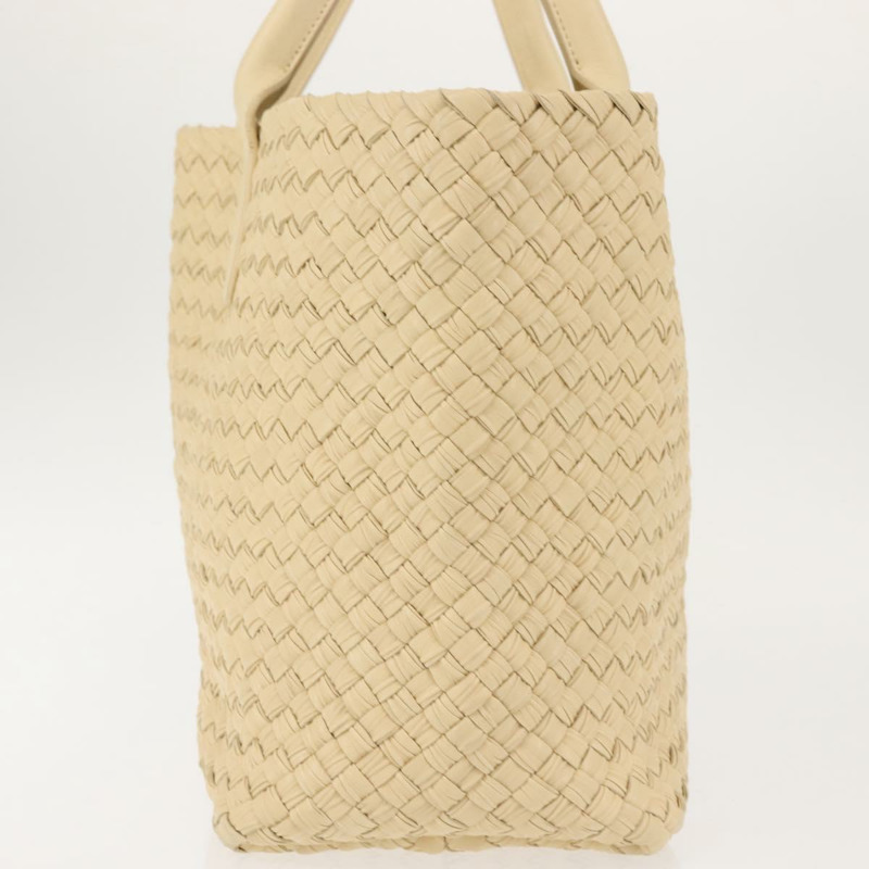 【日本直送】BOTTEGA VENETA INTRECCIATO Cabas 小號手提包 皮革 米色 141498 正品 BA5771-3
