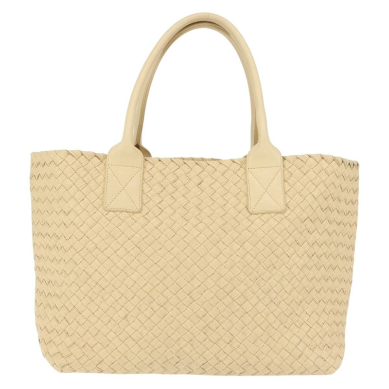 【日本直送】BOTTEGA VENETA INTRECCIATO Cabas 小號手提包 皮革 米色 141498 正品 BA5771-12