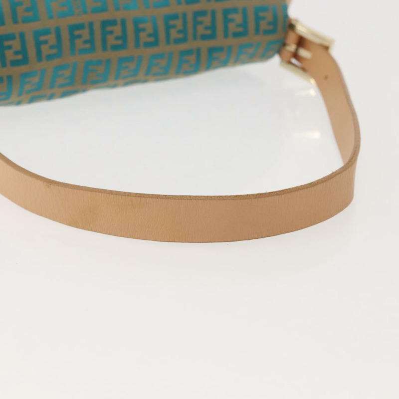 【日本直送】FENDI Zucchino 帆布 Mamma Baguette 單肩包 金綠色 正品 138349-6