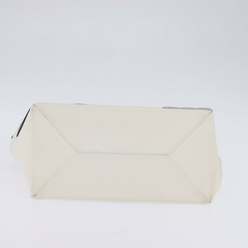 【日本直送】香奈兒巧克力條鏈托特包 No5 帆佈白色銀色 CC 正品 143980-4
