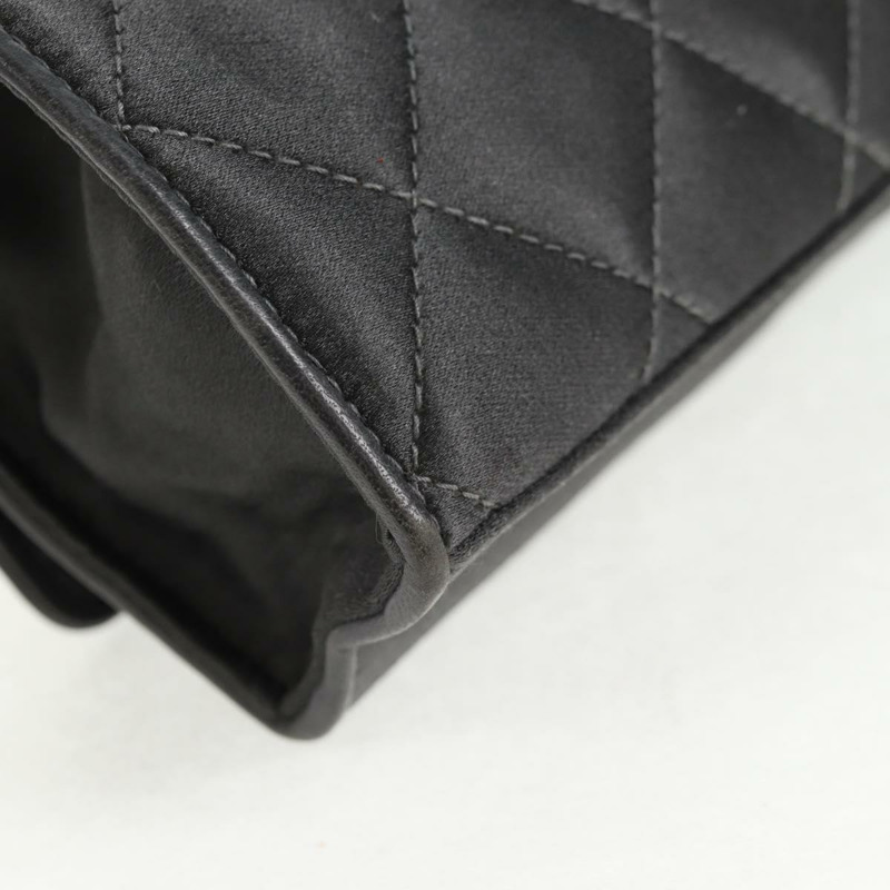【日本直送】香奈兒 Matelasse 山茶花鏈單肩包 緞面灰金 CC 正品 143981V-16