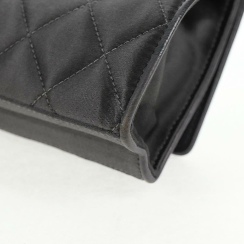 【日本直送】香奈兒 Matelasse 山茶花鏈單肩包 緞面灰金 CC 正品 143981V-17