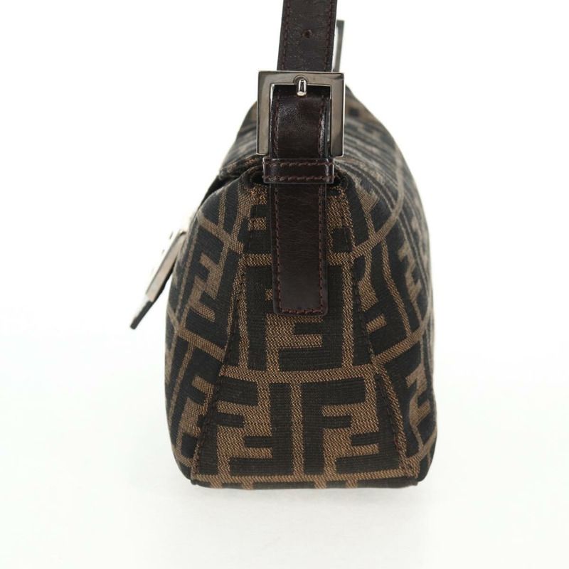 【日本直送】FENDI Zucca 帆布 Mamma Baguette 單肩包 黑棕色 正品 143821V-2