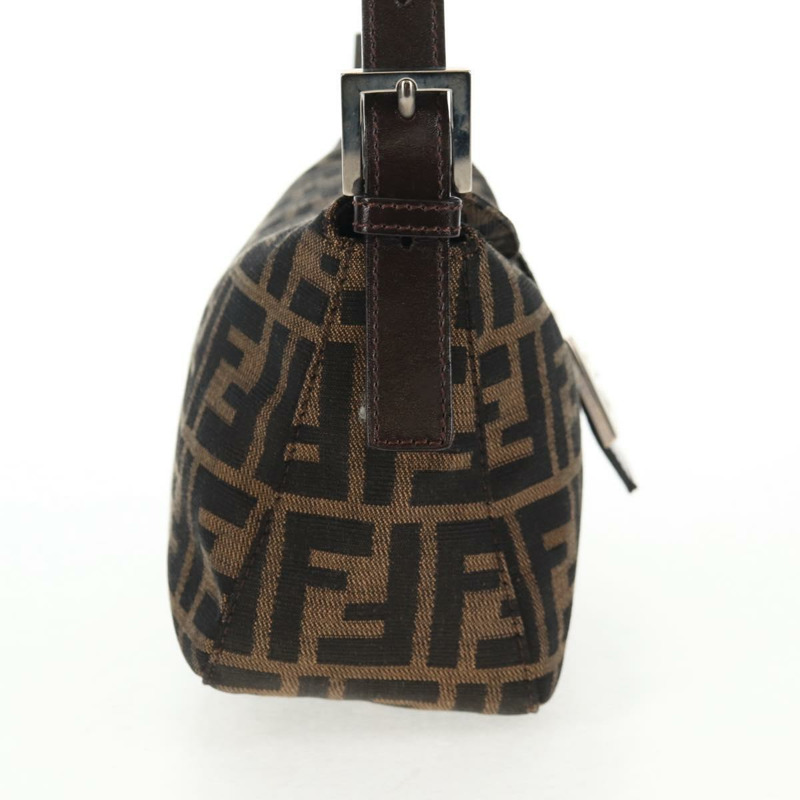 【日本直送】FENDI Zucca 帆布 Mamma Baguette 單肩包 黑棕色 正品 143821V-3