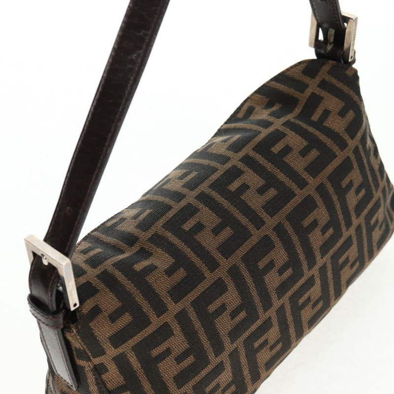 【日本直送】FENDI Zucca 帆布 Mamma Baguette 單肩包 黑棕色 正品 143821V-5