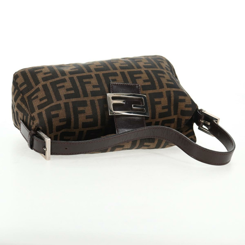 【日本直送】FENDI Zucca 帆布 Mamma Baguette 單肩包 黑棕色 正品 143821V-6