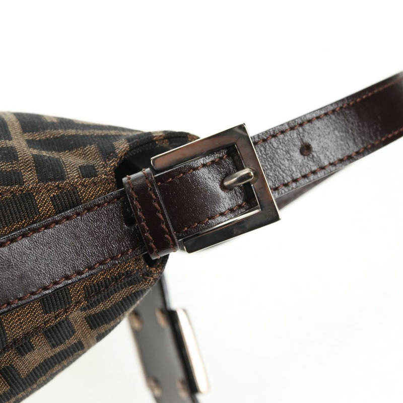【日本直送】FENDI Zucca 帆布 Mamma Baguette 單肩包 黑棕色 正品 143821V-8