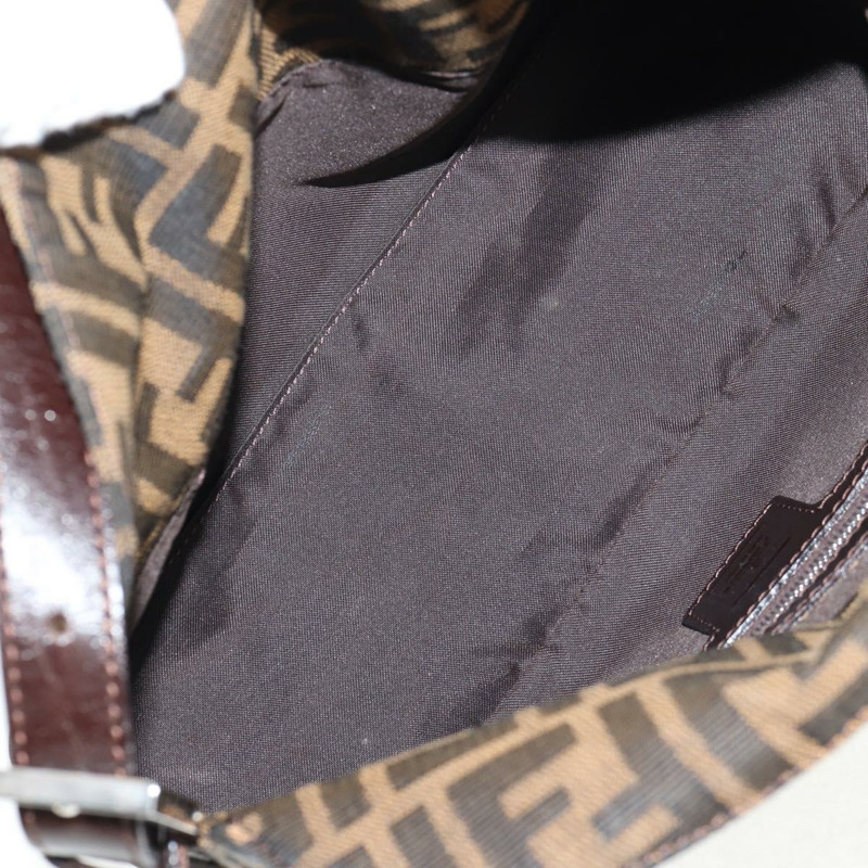 【日本直送】FENDI Zucca 帆布 Mamma Baguette 單肩包 黑棕色 正品 143821V-9