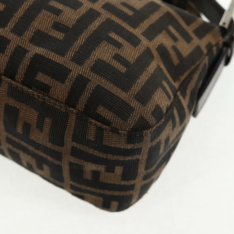 【日本直送】FENDI Zucca 帆布 Mamma Baguette 單肩包 黑棕色 正品 143821V-15
