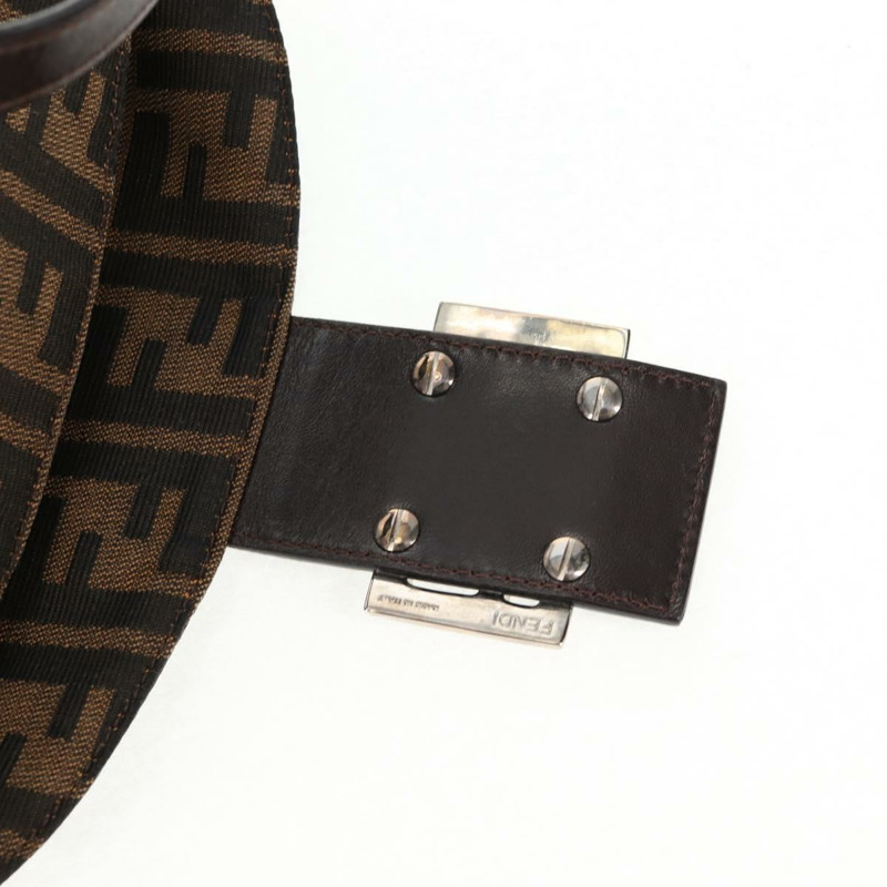 【日本直送】FENDI Zucca 帆布 Mamma Baguette 單肩包 黑棕色 正品 143821V-18