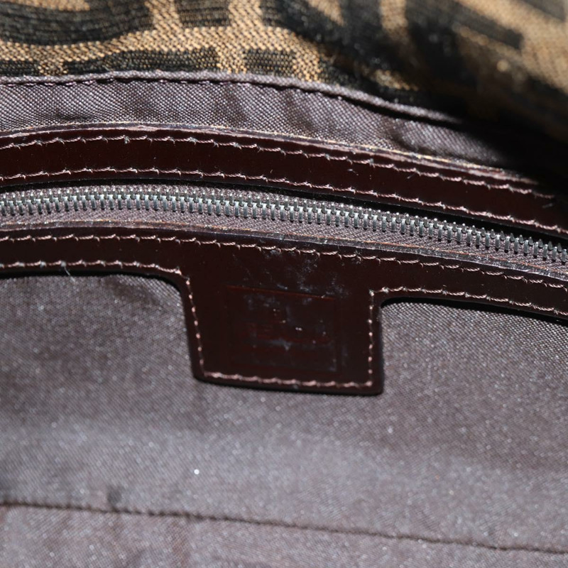 【日本直送】FENDI Zucca 帆布 Mamma Baguette 單肩包 黑棕色 正品 143821V-19