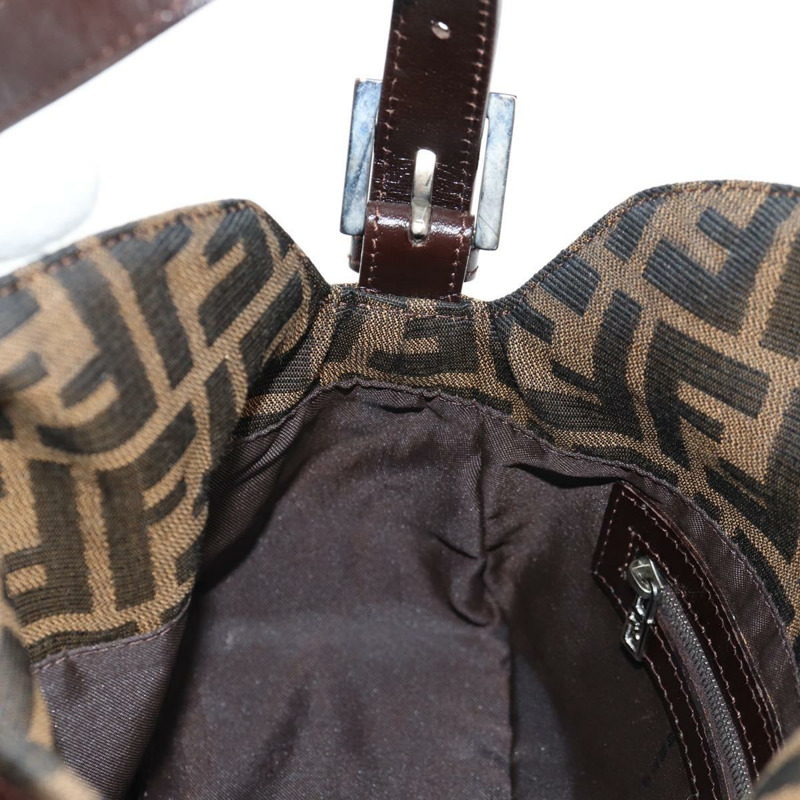 【日本直送】FENDI Zucca 帆布 Mamma Baguette 單肩包 黑棕色 正品 143821V-20