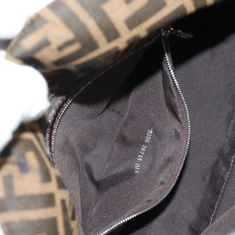 【日本直送】FENDI Zucca 帆布 Mamma Baguette 單肩包 黑棕色 正品 143821V-22