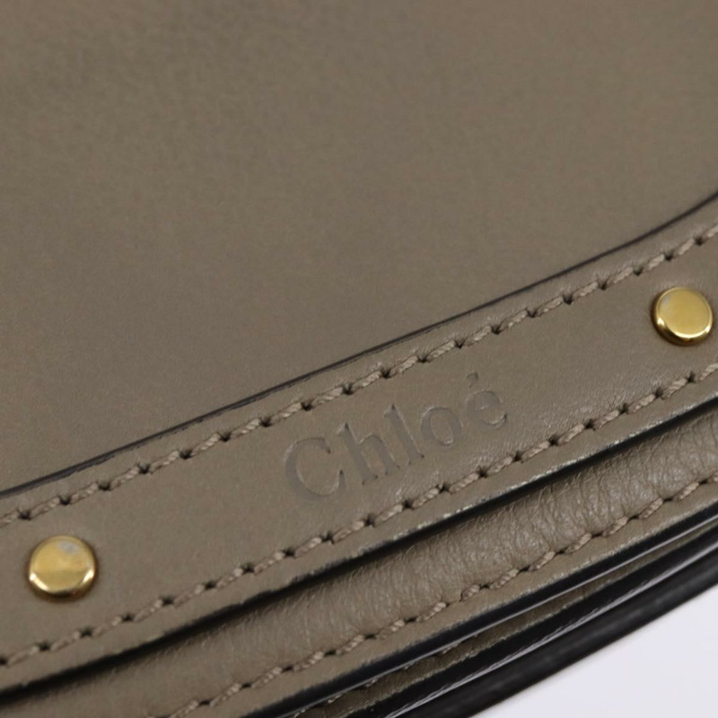 【日本直送】Chloe Nile 手提包 皮革 2way 灰色 金色 正品 143962-15